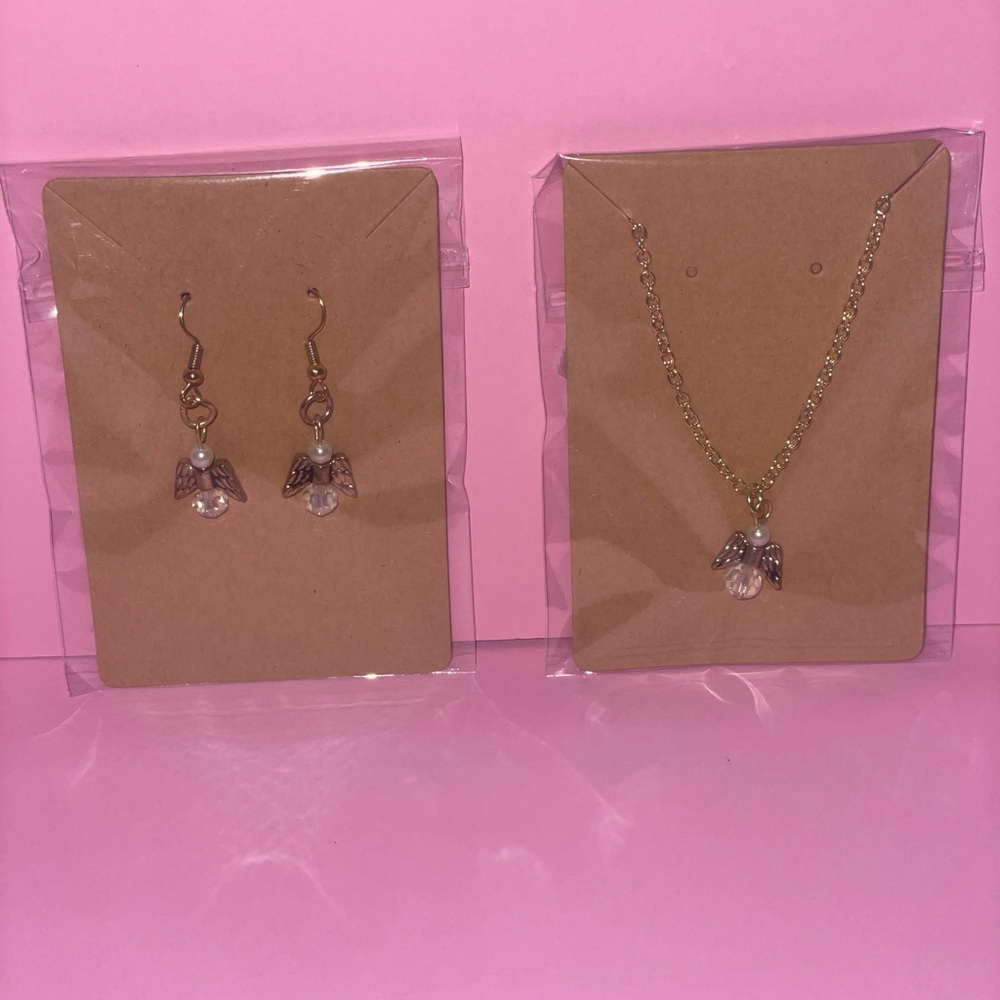 Womens Jewelry - Jewelry Set - Angel Necklace - Angel Earrings - Angel Jewelry